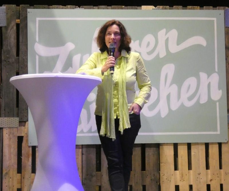 Kerstin Celina während ihres Vortrags auf der Würzburger Green Fair Messe.